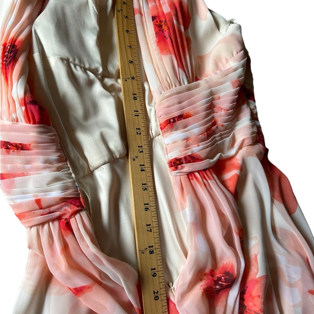 Eliza j fairycore floral romantic layer flowy maxi sz 4 dress whimsical coral - Picture 8 of 16